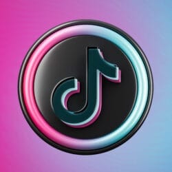 Tiktok logo 3d social media icon isolated